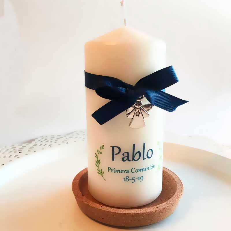regalos de comunion velas personalizadas con nombre